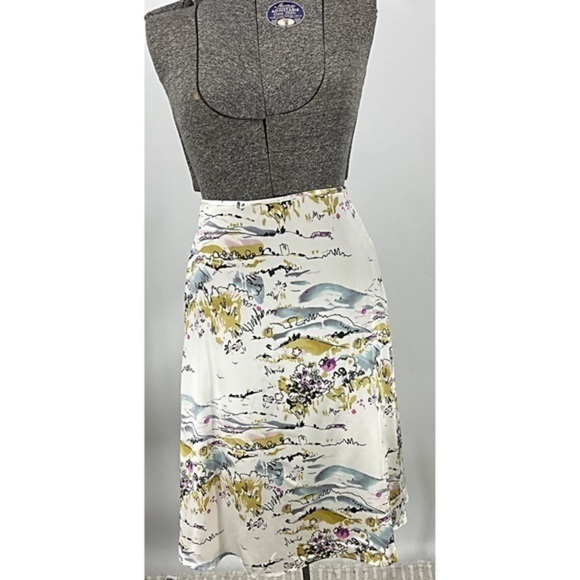 Amanda Smith 100% silk scenic floral print skirt 14 - Picture 9 of 10